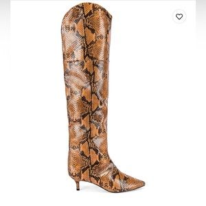 SCHUTZ Shoes Kitten Heel Over The Knee Snake Skin Boots Poshmark